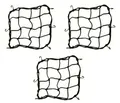 Filmer 3 x Gepäcknetz Universal Gepäck Befestigung Robust, mit 6 Metallhaken