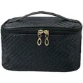 Clayre & Eef Damenkulturtasche 21x15x14 cm Schwarz Polyester - Schwarz