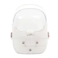 STYLPRO Beauty Aufbewahrungsbox, Kosmetik- und Hautpflege-Organizer mit 3 Schubladen, abnehmbarem Deckel, staubdichter Abdeckung und Reisegriff für Kommode, Schlafzimmer, Badezimmer und Zuhause, Weiß,