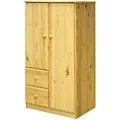 Livetastic Kleiderschrank, Natur, Holz, Kiefer, massiv, 3 Fächer, 2 Schublade(n) Schubladen, 80x136x43 cm, Schlafzimmer, Kleiderschränke, Kleiderschränke 2-türig