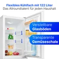 Bomann® Kühlschrank mit Gefrierfach | | 143cm | Kühl Gefrierkombination leise | Türanschlag wechselbar | 175L | KG 320.2 weiß