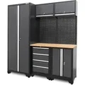 Werkstatteinrichtung Werkstatt Schranksystem 8-teilig Serie 450 Grau – Effiziente Organisation für Profi- und Hobby-Werkstätten - Grau