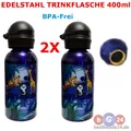 Kinder-Trinkflasche 2 X  Aluflasche Tiger Panda Tiermotiv Aluminium 400ml