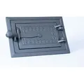 SEZAM - 25 x 17 cm - Gusseisen Tür für Brotbackofen, Pizzaofen, Räucherofen für Haus oder Garten, Kachelofen, Ofentür, Räuchereitür, Kamintür - Grau