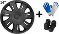 Satz 4xStück Radkappen Radzierblenden Radblenden NRM 14" Power Schwarz Matt 3663