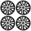 4x Radkappen Radblenden Radzierblenden N-Power 14 Zoll Silber Schwarz Set für VW