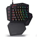 Redragon K585 DITI Einhand RGB Mechanische Gaming-Tastatur, Blaue Schalter, Typ-C Professionelle Gaming-Tastatur mit 7 Integrierten Makrotasten, Abnehmbare Handgelenkstütze, 42 Tasten