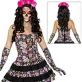 Sexy Totenkopf Corsage Korsage Dia de los Muertos XL 46/48