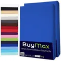 Buymax Spannbettlaken 2-er Set, Doppelpack, Bettlaken, Jersey 100% Baumwolle, Gummizug: rundum, (2 Stück), Pflegeleicht und Atmungsaktiv in Verschiedenen Farben und Größen blau 120 cm x 200 cm