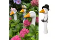 Online-Fuchs Gartenfigur Gänsehals Gartenstecker Gans - lustige Deko Gartenfiguren, Beetstecker, Gänsekopf für außen, 35 bis 38 cm groß