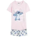 Disney Capri-Pyjama Stitch Kinder Schlafanzug kurz Sommer Nachtwäsche Baumwolle (Spar-Set, 2 Stück) 12 Jahre