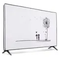 kwmobile 55" TV Abdeckung Indoor - Fernseher Hülle Bildschirmschutz Abdeckung - TV Bildschirm Staubschutzhülle - Fernsehabdeckung - Schwarz Weiß - Weiß