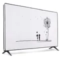 kwmobile 55" TV Abdeckung Indoor - Fernseher Hülle Bildschirmschutz Abdeckung - TV Bildschirm Staubschutzhülle - Fernsehabdeckung - Schwarz Weiß