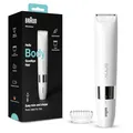 Braun Body Mini-Trimmer, elektrischer Körperrasierer mit Trimmeraufsatz für Damen und Herren, präzise Haarentfernung für Bikinizone, Achseln, Brust, für unterwegs, Wet&Dry, BS1000, weiß