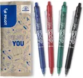 PILOT - FriXion Clicker 0.7 Set - 4 Stück: Blau/Schwarz/Grün/Rot - Radierbarer