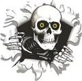 Hermann Schütz Aufkleber Einschussloch 90mm Motiv Totenkopf 80x80mm  Aufkleber