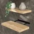 Wandregal Freischwebend Inkl. Halterung Mdf 15kg Tragkraft 3,8cm Stärke Wand Flur Board Regal Bücherregal Hängeregal Küchenregal 50cm Eiche - Casaria