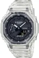 G-SHOCK Chronograph, Quarzuhr, Armbanduhr,Herrenuhr,digital,bis 20bar wasserd.Resinarmband transparent-schwarz