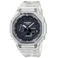 Casio Herren Quartz Armbanduhr, 48.00mm GehäusegröÃŸe mit schwarz digital Zifferblatt und transparent Plastic/Resin Bracelet Armband GA-2100SKE-7AER