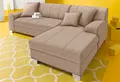 DOMO collection Ecksofa Turah incl. Zierkissen, moderne Steppung, auch in Leder, wahlw. mit Bettfunktion, L-Form, B/T: 239/152cm, Unser Dauertiefpreis