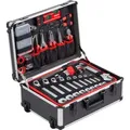Meister Werkzeugtrolley 238-teilig Werkzeug-Set Profi Werkzeugkoffer befüllt - Schwarz/Rot