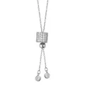 Heideman Halskette Crassus Damen - aus hochwertigem Edelstahl - gold silber farbend - Kette für Frauen mit Stein weiß - Y-Kette mit Karabinerverschluss 47cm lang