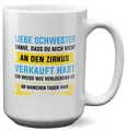 XL Tasse Grosse Schwester Geschenk Geburtstag Weihnachten Geschwister Frauen