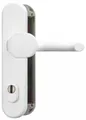 ABUS Türgriff HLZS814 FarbeOberfläche: Weiß|Garniturart: Wechselgarnitur (Griffplatte/Griff)|Schild/Rosette: :Langschild (rund)