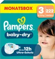 Pampers Baby-Dry Größe 3, 222 Windeln, 6Kg-10Kg, Bis Zu 100% Auslaufschutz & Kom