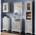 Lomadox Hängeschrank LIRIA-56 Wandschrank Badschrank 45cm breit Massivholz weiß gebleicht Landhaus