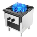 VEVOR Kommerzieller Gasherd Gaskochherd mit Schrank & 1 Brenner, Propan/Erdgas-Kochherd Edelstahl-Gaskochplatte, Kochgerät 460 x 620 x 615 mm für Restaurants Hotel Café 26 kW