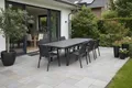 9-tlg. Alu Gartenmöbel Set anthrazit Tisch ausziehbar mit 8 stapelbaren Stühlen