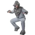 dressforfun Kostüm Unisexkostüm Wilder Wolf, Overall aus hellgrauem, aufgerauten und warmen Stoff grau L | L