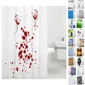 Sanilo Duschvorhang, viele schöne Duschvorhänge zur Auswahl, hochwertige Qualität, inkl. 12 Ringe, wasserdicht, Anti-Schimmel-Effekt (Blood Hands)