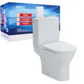 sanicomfort Stand-WC Kombination Paros spülrandlos, inkl. WC-Sitz und Spülkasten mit waagerechtem Abgang