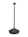 Zafferano, Pina Pro Lampe, Wiederaufladbare und Kabellose Tischlampe mit Touch Control, Geeignet für den Innen- und Außenbereich, Dimmer, 2700 K, Höhe 29 cm, Farbe Schwarz