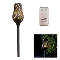 Luxform Lighting Batteriebetriebene Kerzenlampe für den Außenbereich, anthrazitgrau, Metall, Tulpenflammenform, mit Fernbedienung und 24-Stunden-Timer