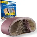 S&R Schleifpapier Schleifband-Set, 75 x 610 mm, reißfestes Gewebe-Schleifpapier, (Set, 18 St., je 3x P60, P80, P120, P150, P240, P400), für Bandschleifer, Schleifriemen für Holz, Metall, Plastik, Entrostung