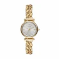 FOSSIL Carlie Watch für Damen, Goldfarbenes Quarz-Dreizeigerwerk mit Edelstahlarmband