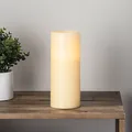 Lights4fun LED Echtwachskerze Klassisch batteriebetrieben 25 cm Timer Batteriebetrieben Deko Wohnzimmer flackernde Flamme Stumpenkerzen Elektrisch mit Timerfunktion