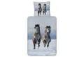 ESPiCO Kinderbettwäsche Schneepferde, Flanell, 2 teilig, Tiermotiv, Winter, Stute