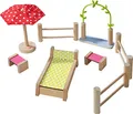 HABA 306717 - Little Friends – Puppenhaus-Möbel Garten, Zubehör für Biegepuppe ab 3 Jahren