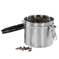 Xavax Kaffeedose für 500 g Kaffee (luftdichte Vorratsdose mit Aromaverschluss, Behälter aus Edelstahl, Dose zur Aufbewahrung von Kaffee, Tee, Kakao) silber