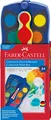 Faber-Castell 125020 - Farbkasten CONNECTOR mit 24 Farben, inklusive Deckweiß, Pinselfach und Namensfeld, blau, 1 Stück