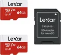 Lexar Micro SD Karte 64GB 2er Pack, Speicherkarte Micro SD mit Adapter, 100 MB/s