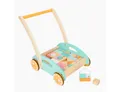 Small Foot Lauflernwagen Lauflernwagen Pastell, (packung, 35-tlg., 1 Lauflernwagen mit 34 Bausteine), für erste Schritte, fördert Kreativität und Motorik.