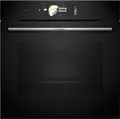 Bosch HBG7784B1 Serie 8 Smarter Einbau-Backofen, 60 x 60 cm, Made in Germany, Digitaler Bedienring, TFT-Touchdisplay Pro, Heißluft sanft, Crisp Funktion, Backofenassistent mit Sprachsteuerung