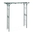 Relaxdays Rosenbogen Metall, eckig, Rankhilfe Kletterpflanzen, Garten, wetterfest, HBT 205 x 202 x 52 cm, dunkelgrün
