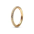 PANDORA ME Pavé Ring Größe 52 aus 14 Karat vergoldetem Sterling-Silber mit Cubic Zirkonia, Ausschließlich Kompatibel ME, 169679C01-52