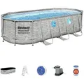 Bestway Poolset, Blau, Grau, Weiß, Metall, Kunststoff, 274x122x549 cm, Freizeit, Pools und Wasserspaß, Pools, Aufstellpools